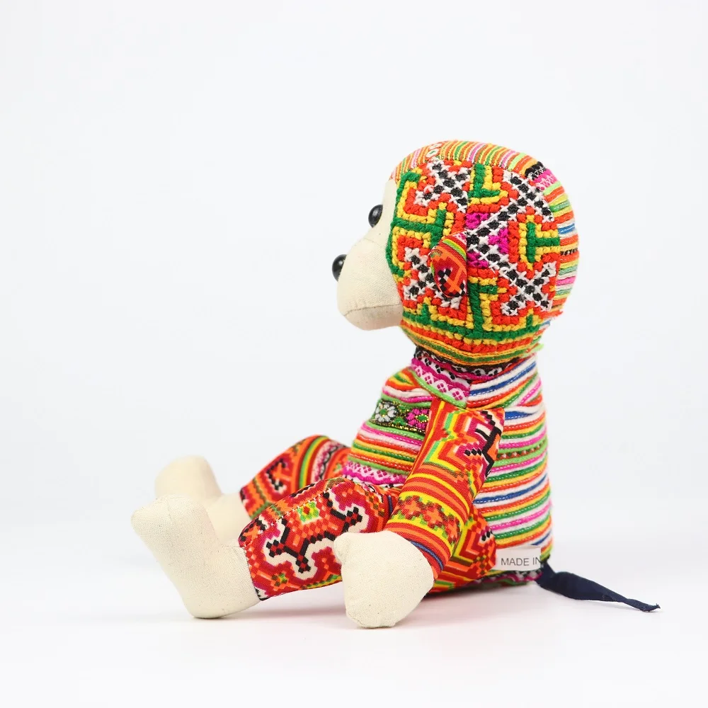 20cm - 30cm Unisex Toys & Hobbies Handmade Brocade Mong Sapa Ethnic Monkey - size S Stuffed Animal Toys