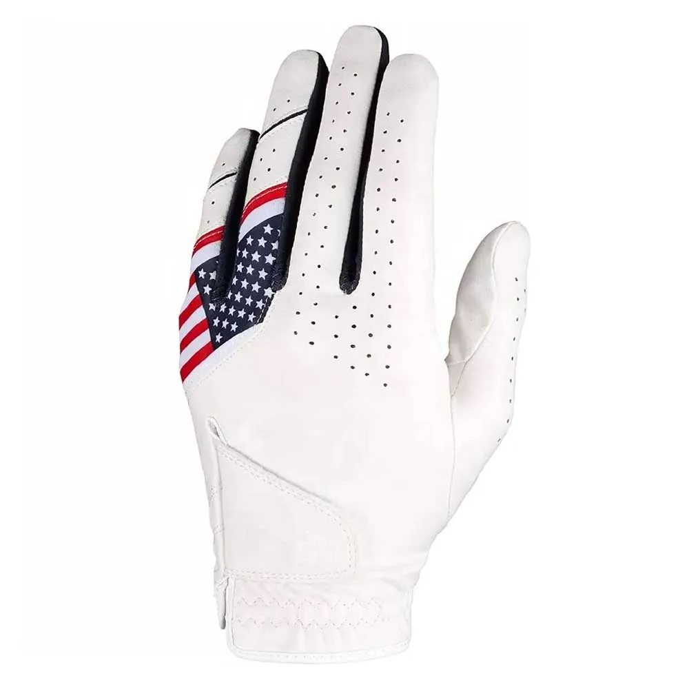 Factory Direct Sale Custom Logo Cabretta Leather Golf Glove Soft Full Color Breathable Sports Gear for Hands Fashion Style