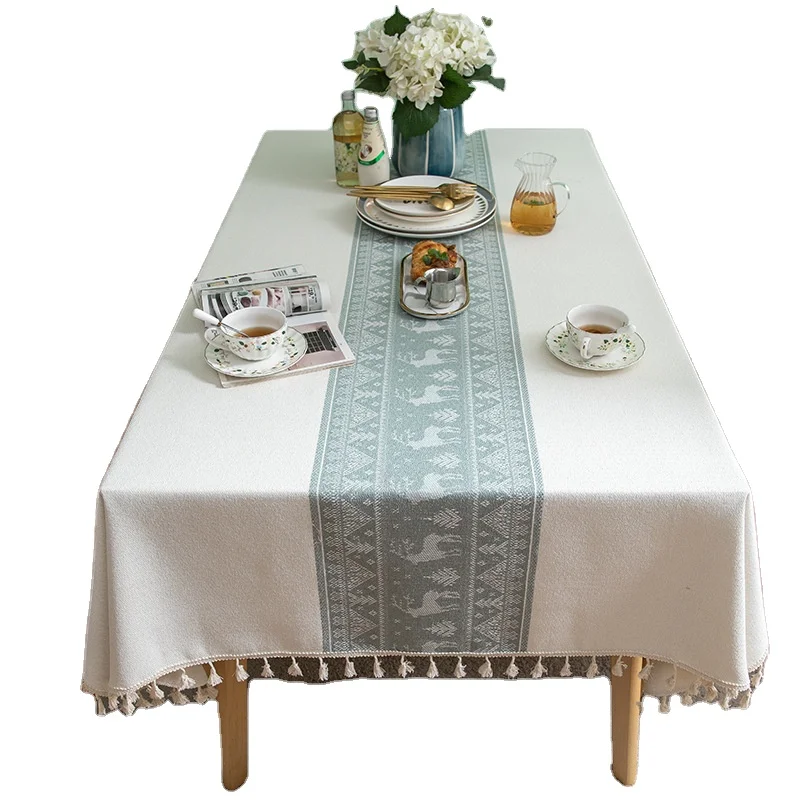 Oilcloth Gold Tablecloth Rolls Tablecloth Christmas jacquard table cloth cotton hotel linen Wholesale Luxury Waterproof cloth