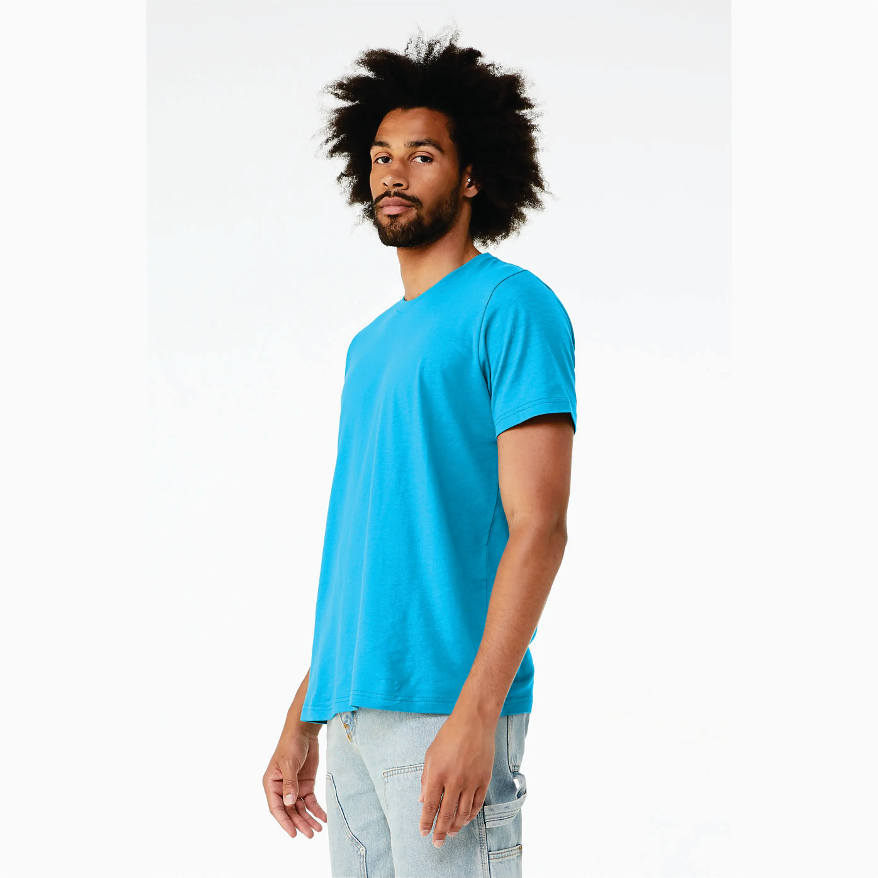 Neon Blue Unisex Short Sleeve T-Shirt - 52% Airlume Cotton, 48% Poly, 4.2 oz