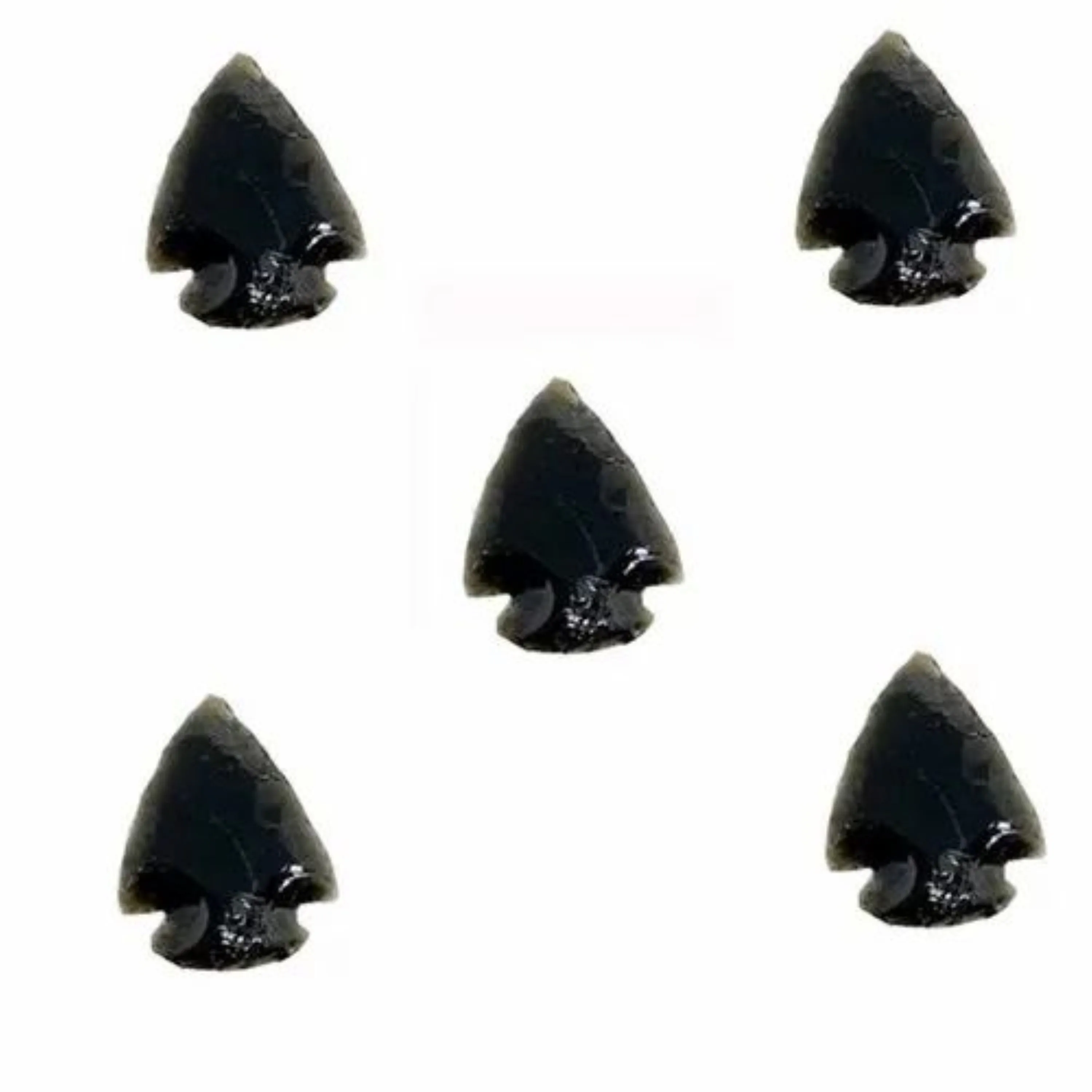 Wholesale Natural Indian Agate Black Obsidian Gemstone Arrowheads Sets Reiki Healing Handmade Bulk Agate Arrowhead Set For Vastu