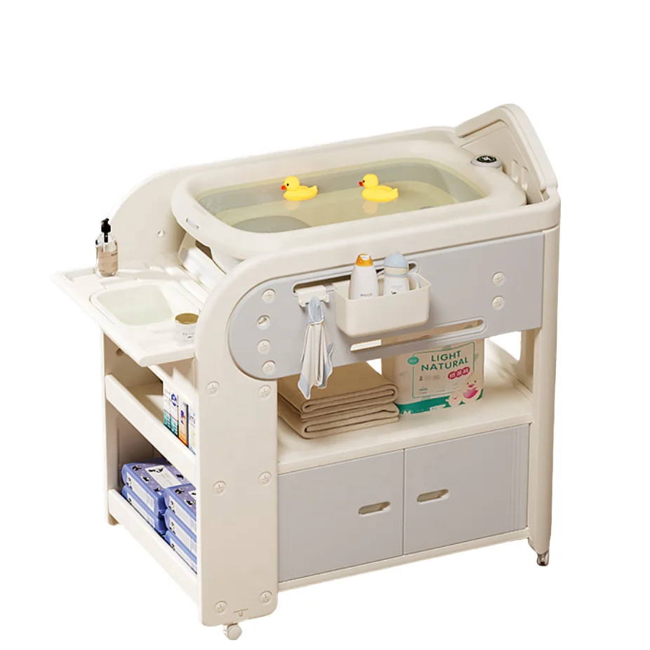 Baby Care Table Bath Infant Clothes Drying Rack Baby Changing Table With Cabinets