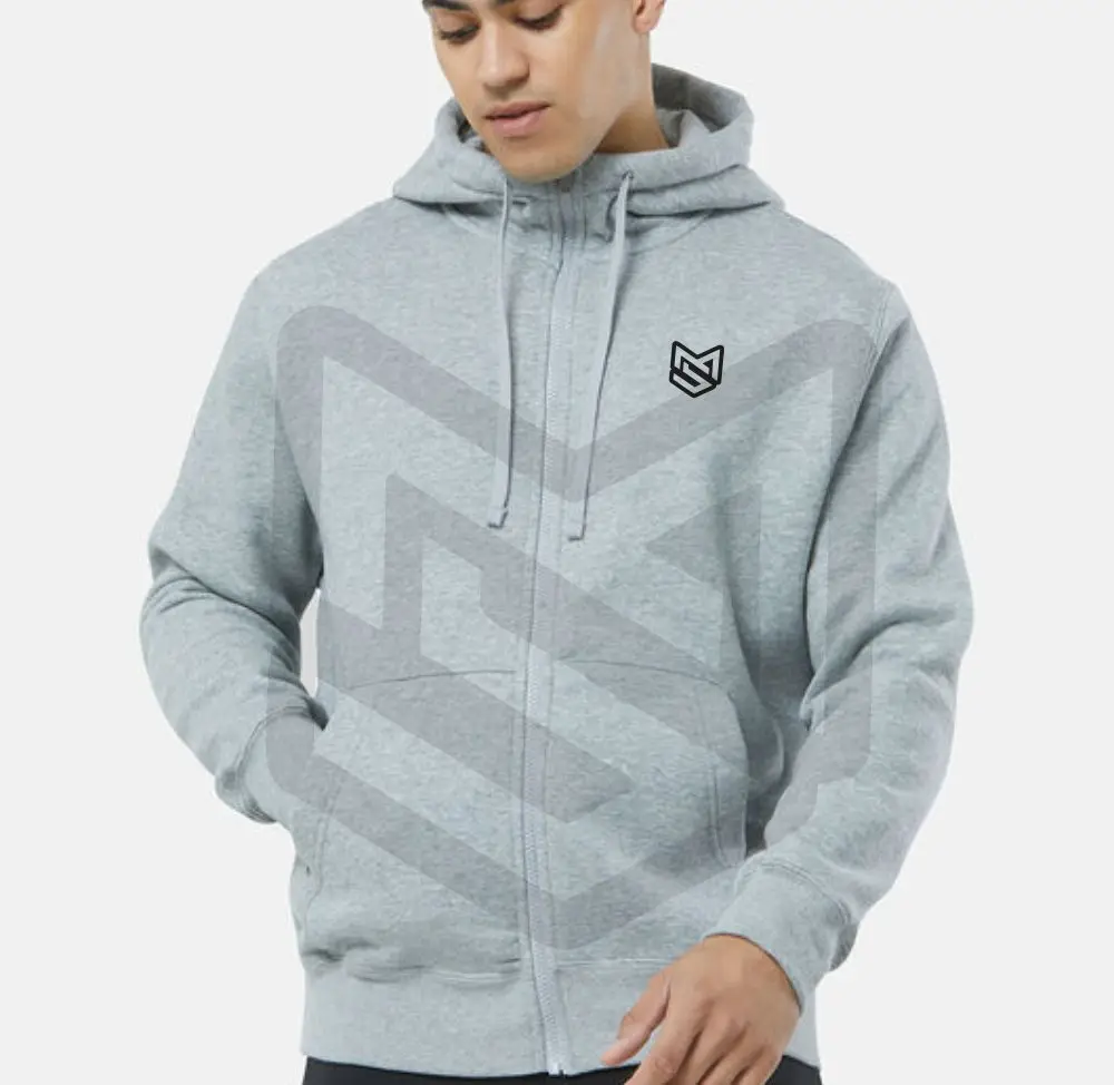 Embroidered Thick and Heavyweight 400 GSM Fleece Full Zip Up Hooded Top Sweat Shirts Hoodies on Wholesale Ex Factory Prices