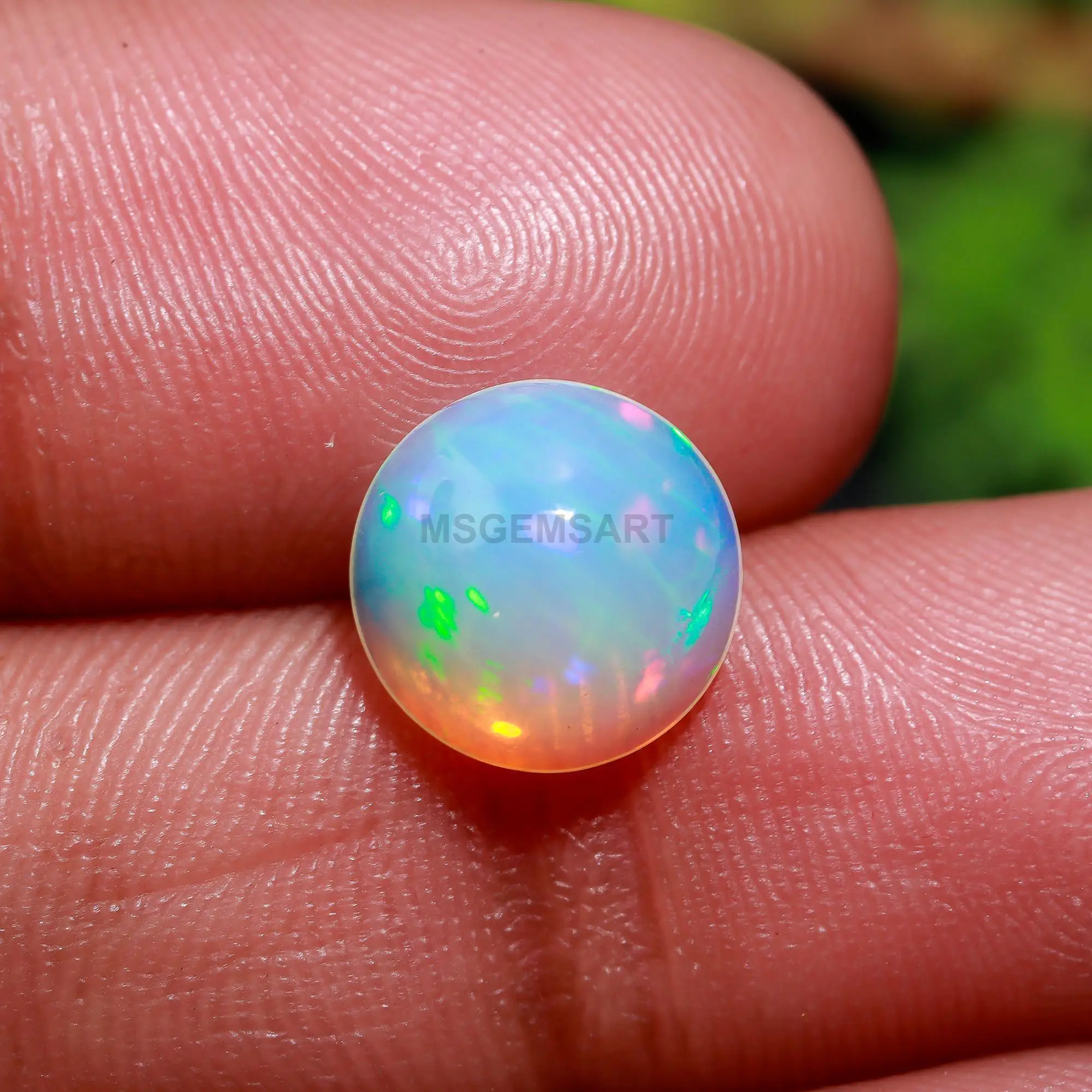 Amazing Color Opal Cabochon Gemstones 10mm Natural Opal Cabochon Ethiopian Opal Round Gemstone For Making Jewelry & Gift Box