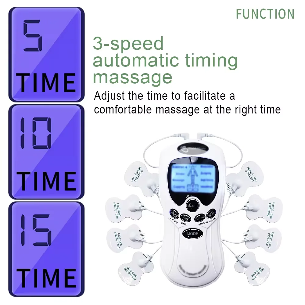 New Arrivals 8-Mode TENS Therapy Machine Electronic Pulse EMS Tens Unit Body Massage Therapy Equipment for Back and Shoulder