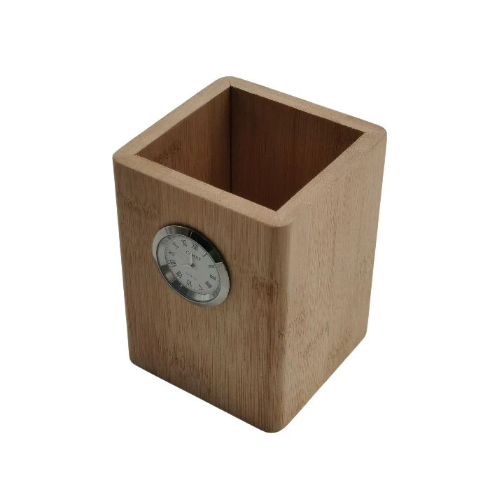 Bamboo Wood Desk Pencil Holder Stand Multi Purpose Use Pencil Cup Pot Desk Accessories, Desktop Organizer Pencil Holder