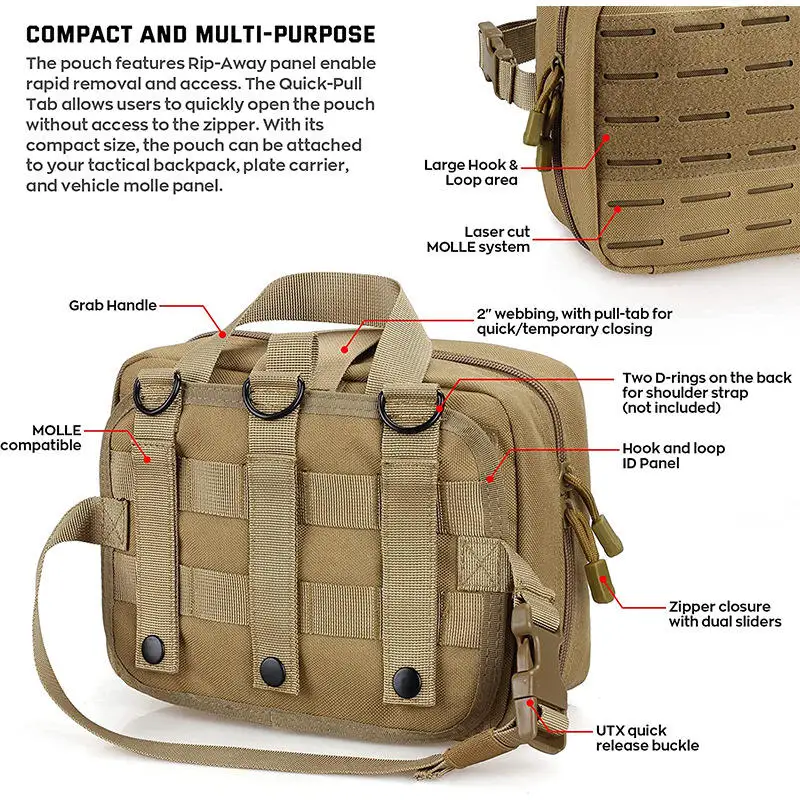 Factory Wholesale Tactical Backpack Car Backseat Organizer Utility Accessory Bag Travel First Aid Pouch Portable Medical Bag