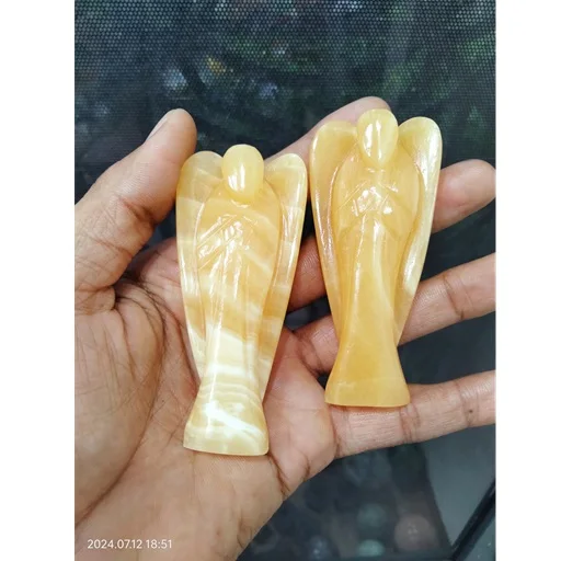 Wholesale Unisex Handmade Natural Yellow Calcite Angel Reiki Healing Crystals Quartz Wedding Gift Purpose