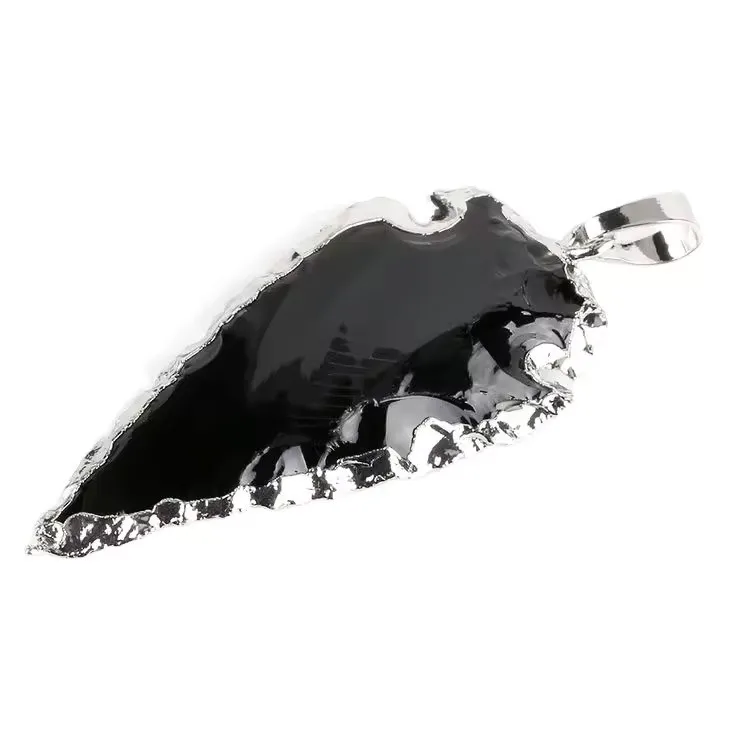 Wholesale Obsidian Arrowhead  Stone Crystal Healing Stone Crescent Arrowhead Shape Black Obsidian Crystal Metaphysical
