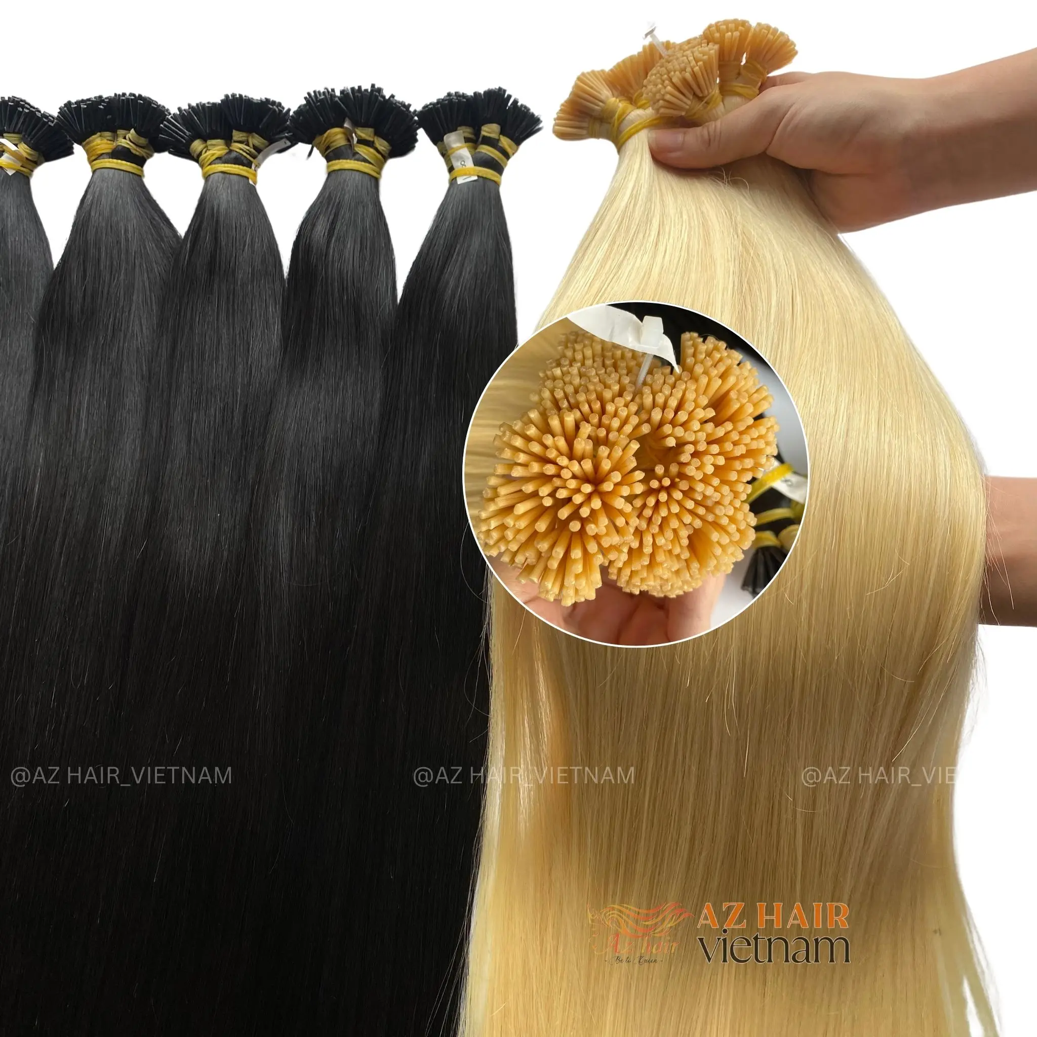 Super Double Drawn Vietnamese Pre bonded I Tip Human Hair Extensions Virgin Cuticle Aligned Hair