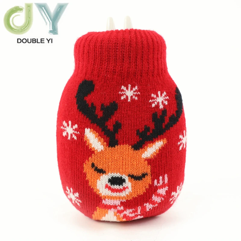 Custom Hot Water Bottle with Knit Cover 320ml Rubber Water Bags Hot and Cold Therapy Water Warmer