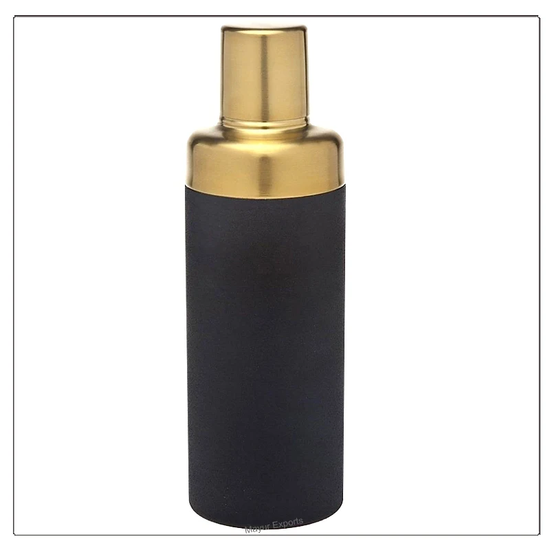 Нержавеющая сталь водка коктейль шейкер Черное золото Отделка 500 мл