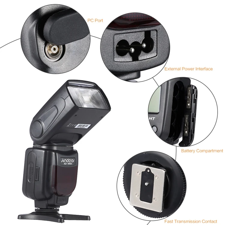 AD-960II Универсальный ЖК дисплей вспышка для камеры Speedlite Flash GN54 цветной фильтр камер Nikon Canon Pentax