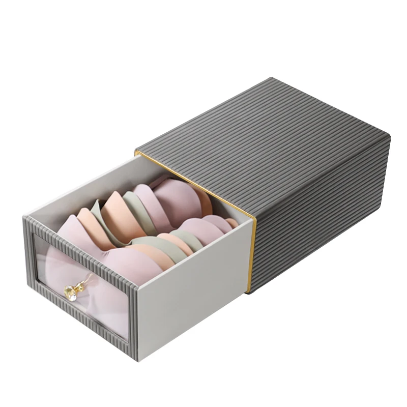 Fabric Foldable Closet Organizers and Storage Boxes Storing Clothes drawer storage box 3 Pack Sock leather Underwear Organizer