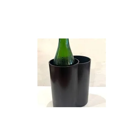 Metal Champagne Chiller Cast Aluminium Ice Bucket High Quality Wine Cooler and Beverage Tub Black Coating