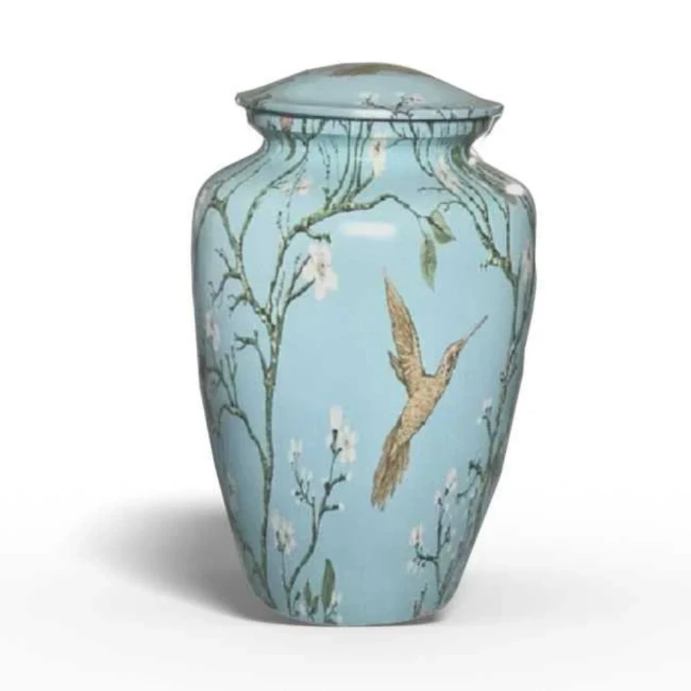 Beautiful Light Blue Color Cremation Urn Adult Funeral Supplies With Premium Quality From Indian Manufacturer