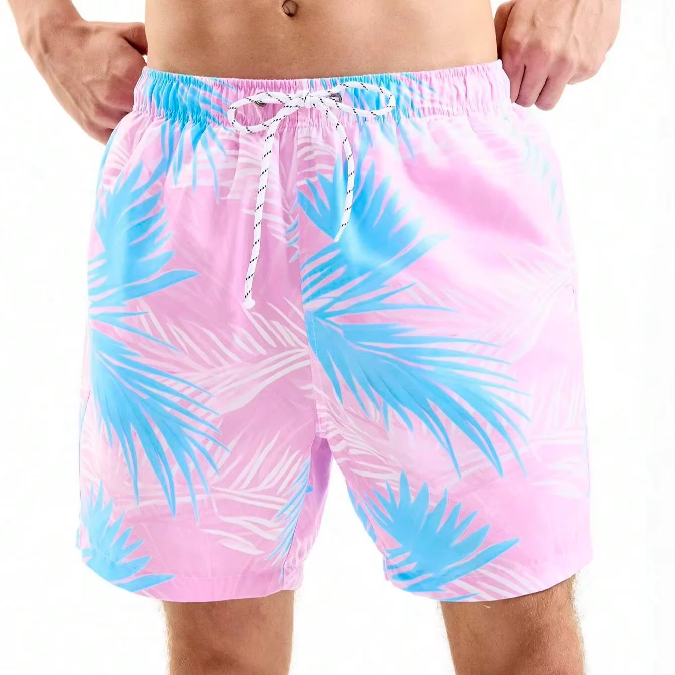 Summer Elastic Waist Custom Drawstring Mens Swim Shorts Running Nylon Shorts 100% Polyester Swim Trunks Mesh Beach Short For Men