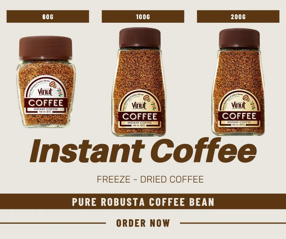 Robusta сублимированный растворимый кофе-60100200 г VINUT экологически чистый кофе из вьетнамских органических бобов оптовик