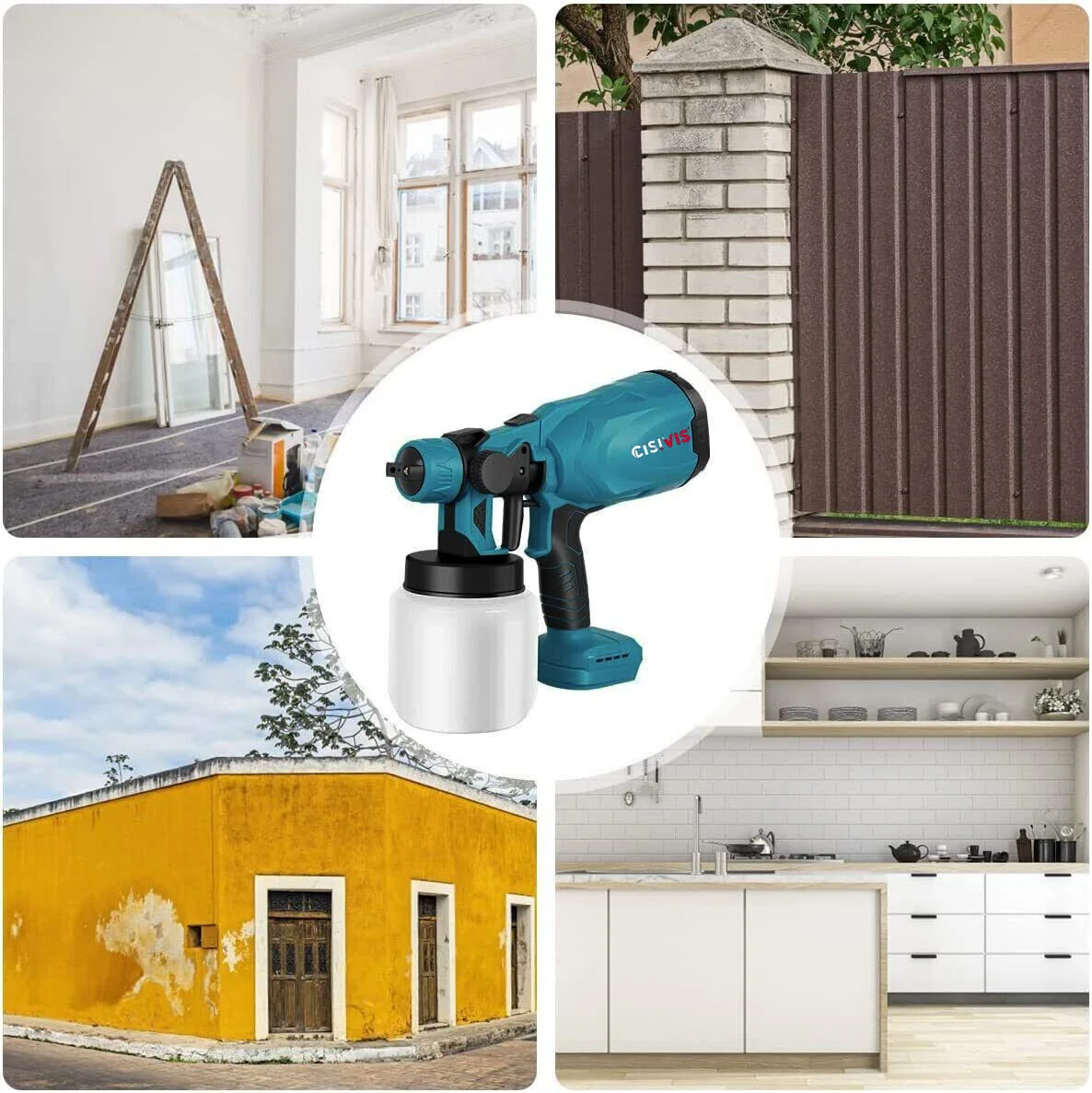 21v Electric Cordless High Pressure Hvlp Spray Gun With Battery And Charger Electric Paint Power Sprayer Gun For Home Interior