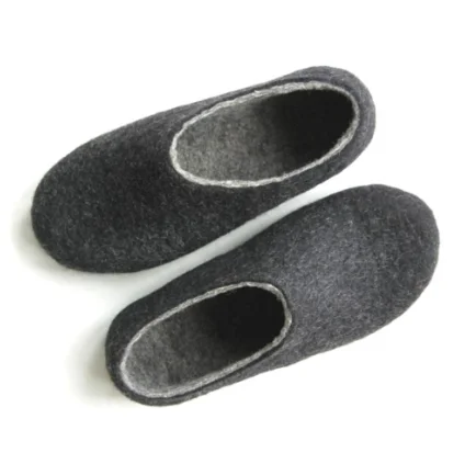 Felt wool shoes with leather 100% Handmade New-Zealand Felt Wool | Organic Eco-Friendly Safe Certified Fair Trade