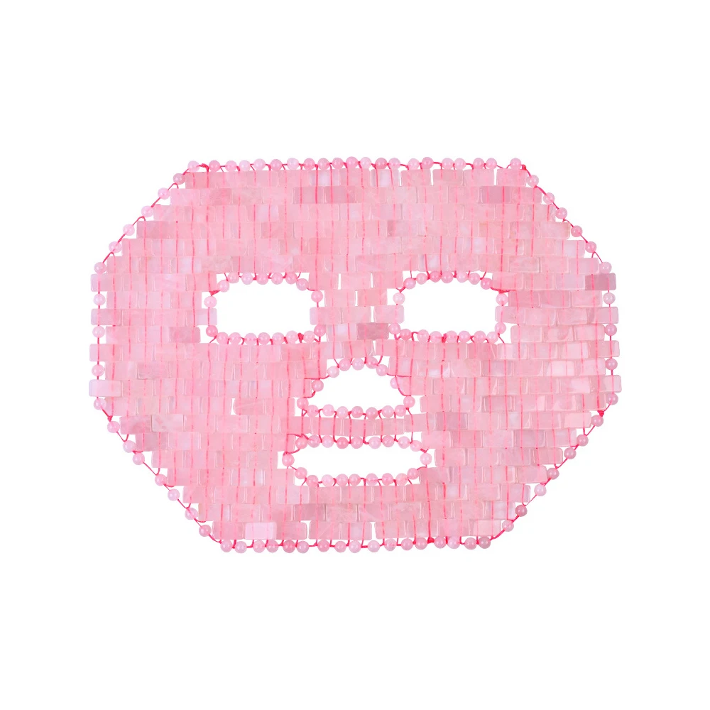Natural Rose Quartz Jade Mask for Cold Massage Relaxing and Healthy Facial Care for Face Neck Body Shoulder