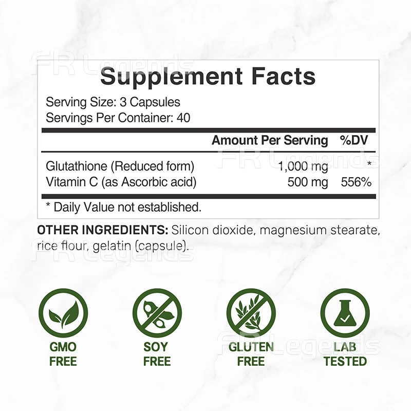 New Product Antioxidant Vitamin Supplements Support Detox Immune Health Vegan Food for Adult Skin whitening Glutathione Capsules