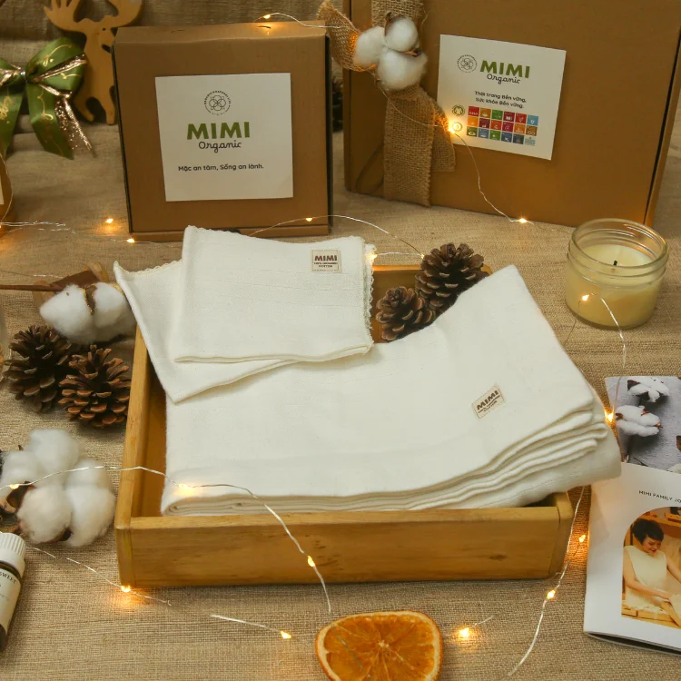 Set 5 pieces Washcloth Muslin Fabric 100% Organic Cotton High Quality From Vietnam Manufacturer High Grade Product