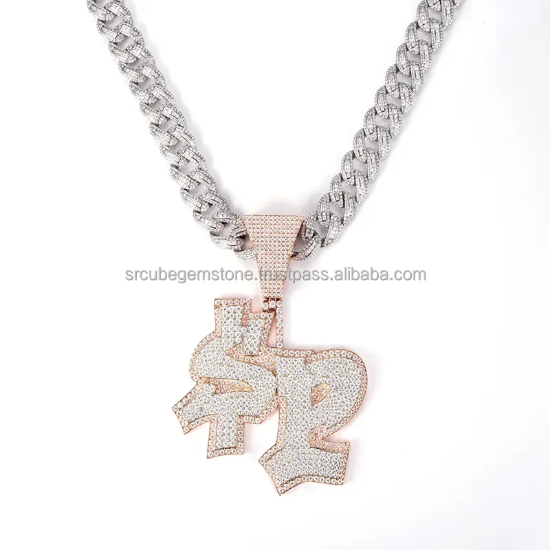 Hip Hop Round Cut Moissanite Diamond Pendant Handmade Iced Out Charming Diamond Manufacturer Fine Jewelry
