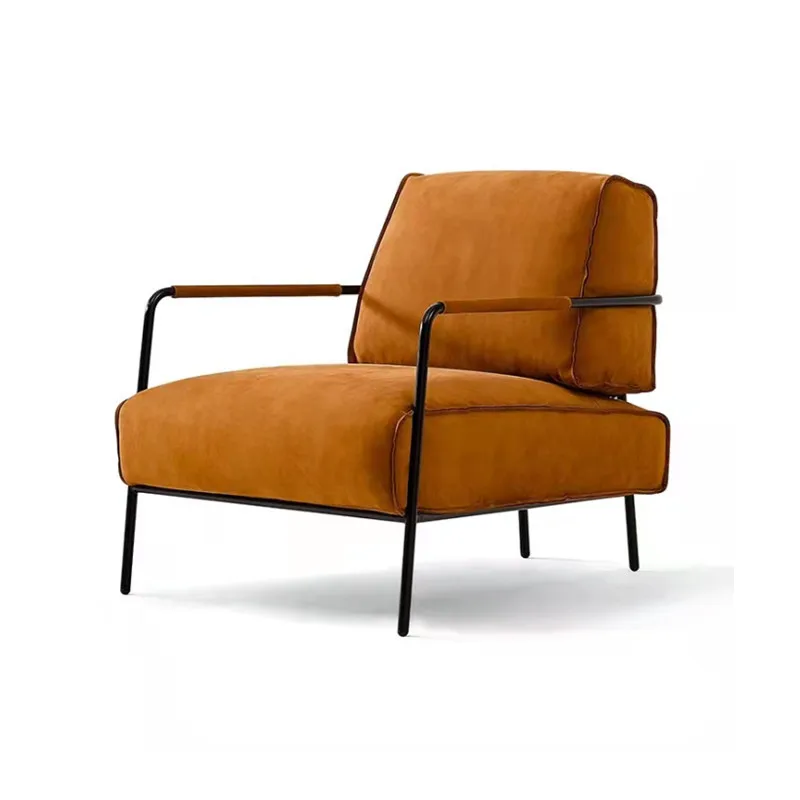 Designer Single Person Leisure Chair Hotel Rooms Minimalist Living Room Balcony Internet Celebrity Sofa Chair Fabric Seat