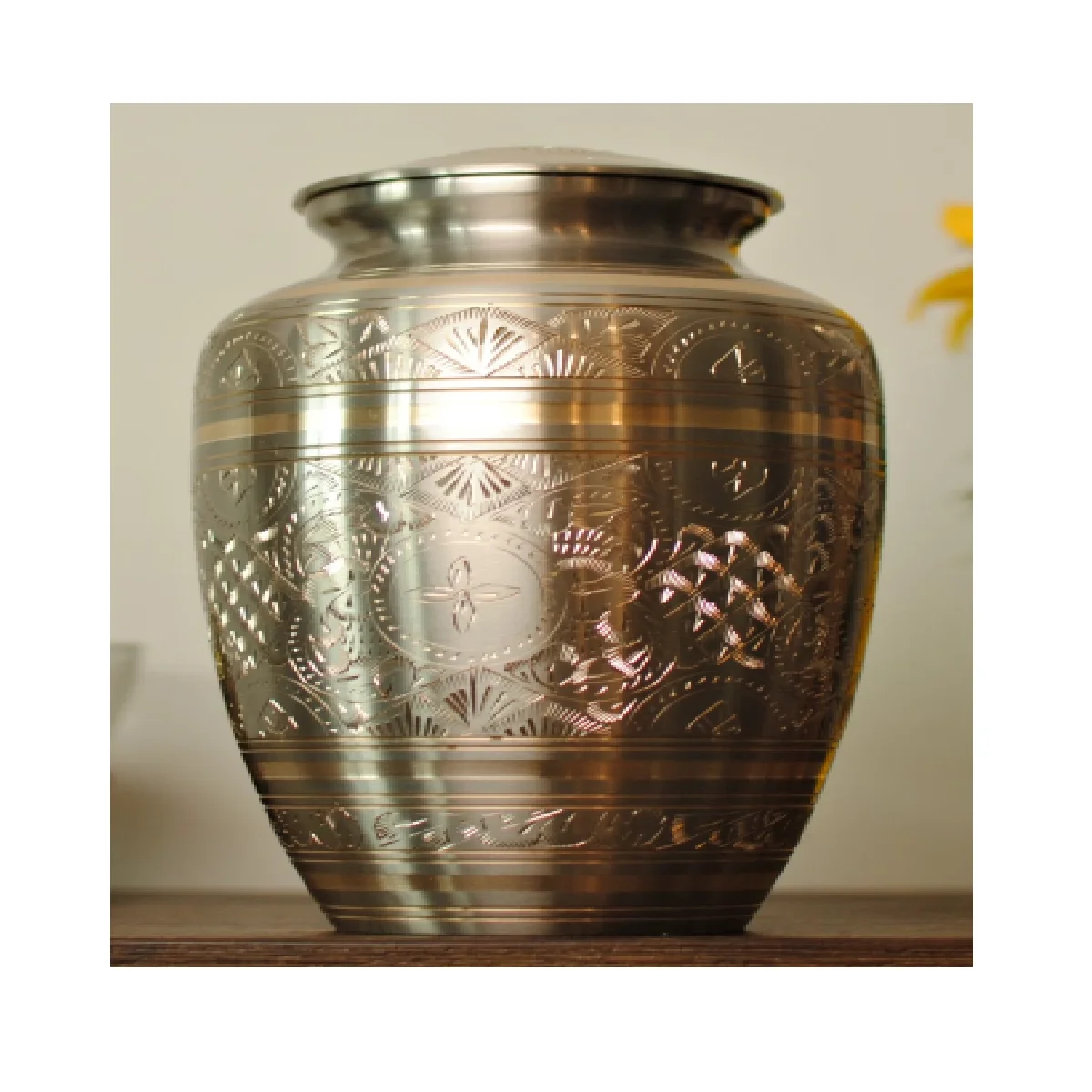 White Enamel Meena Cremation Urns adults Ashes Urn Wholesale Prices Stainless Steel Engraved Custom Cremation Urn On Sale