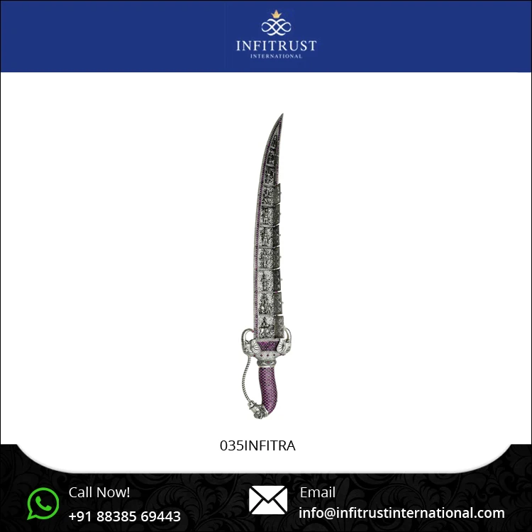 Эксклюзивный дизайн артефактов серебро 925 пробы окисленный драгоценный металл Dasavatar Talwar для продажи