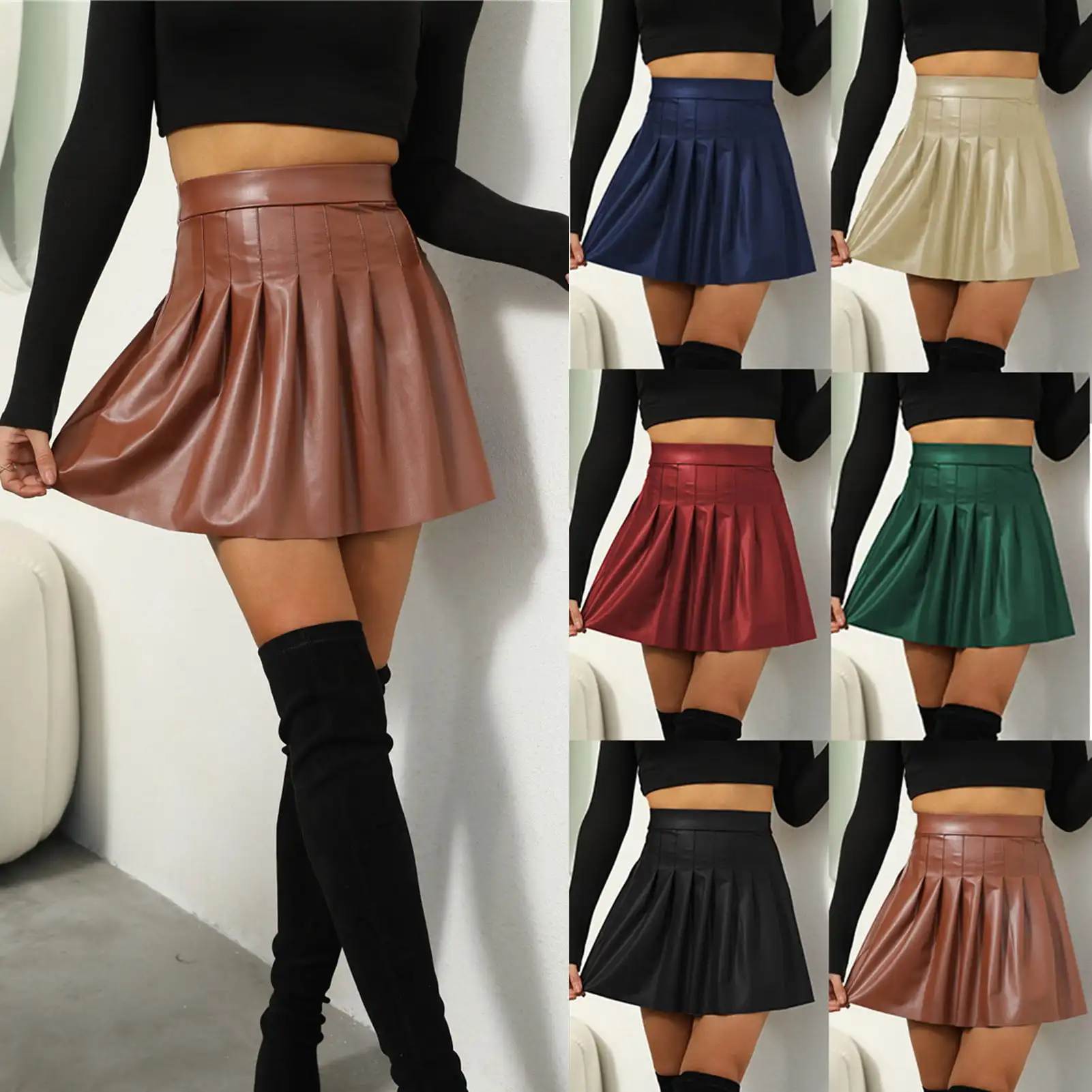 Fashionable 2023 Collection Girls Leather Mini Skirt Collection Available In Lowest Wholesale Prices On Sale