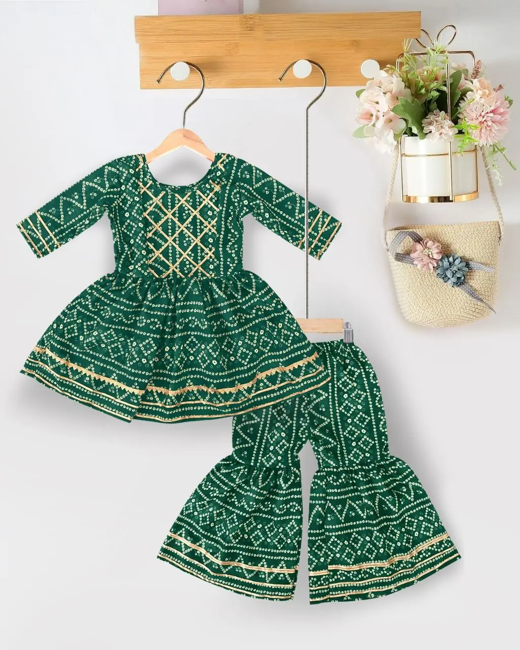 Новый детский топ FULPARI для девочек симпатичный и Симпатичный Kurta с парной шарарой комплект из ткани хлопка