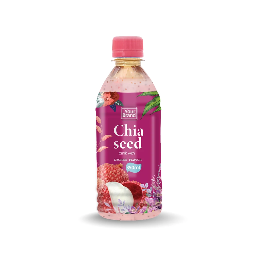 Wholesale Chia seed Drink High Quality in 350ml bottle with Many Flavor from Viet Nam