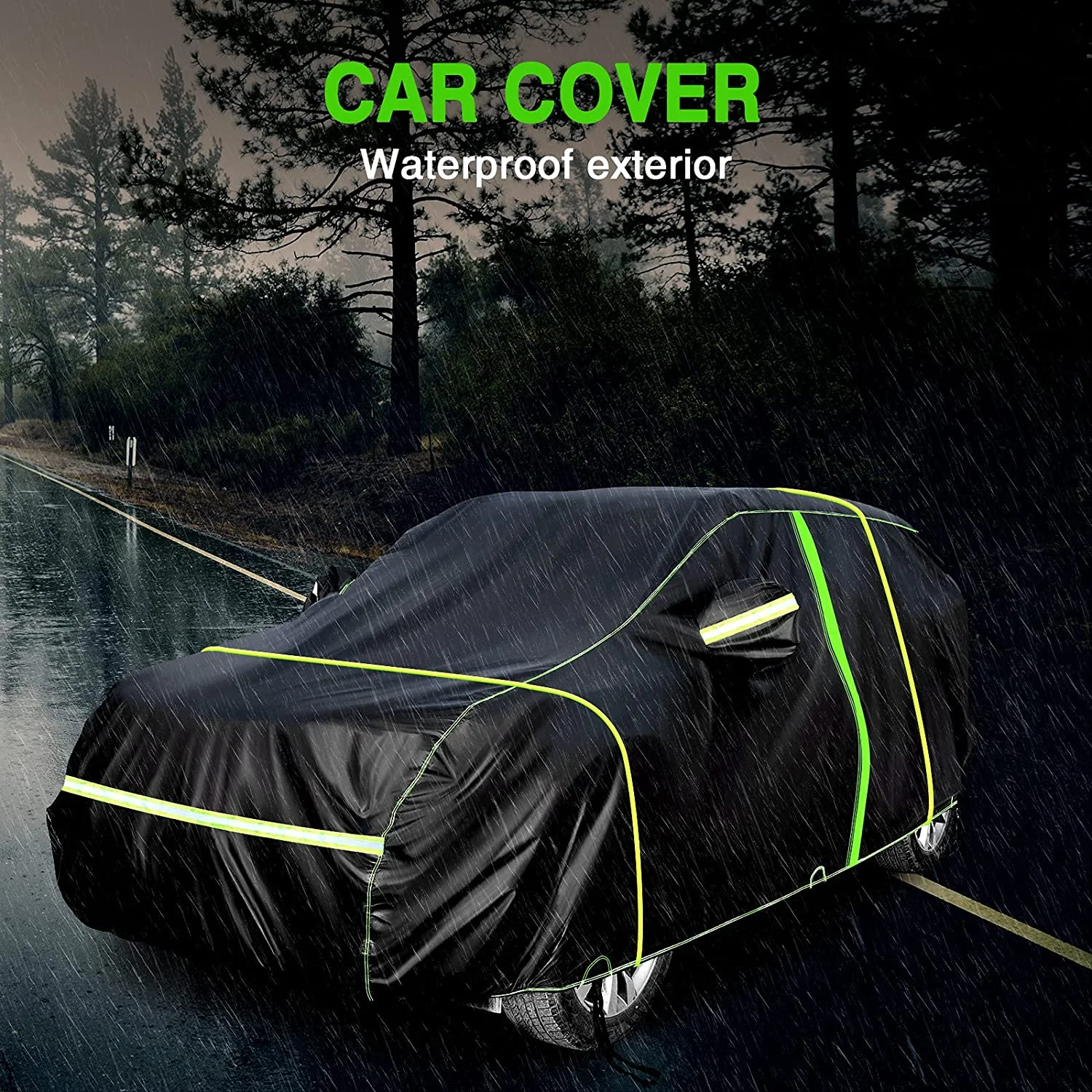 SUV Car Cover Waterproof All Weather,Outdoor Car Covers for Automobiles with Door Zipper Universal Full Car Cover