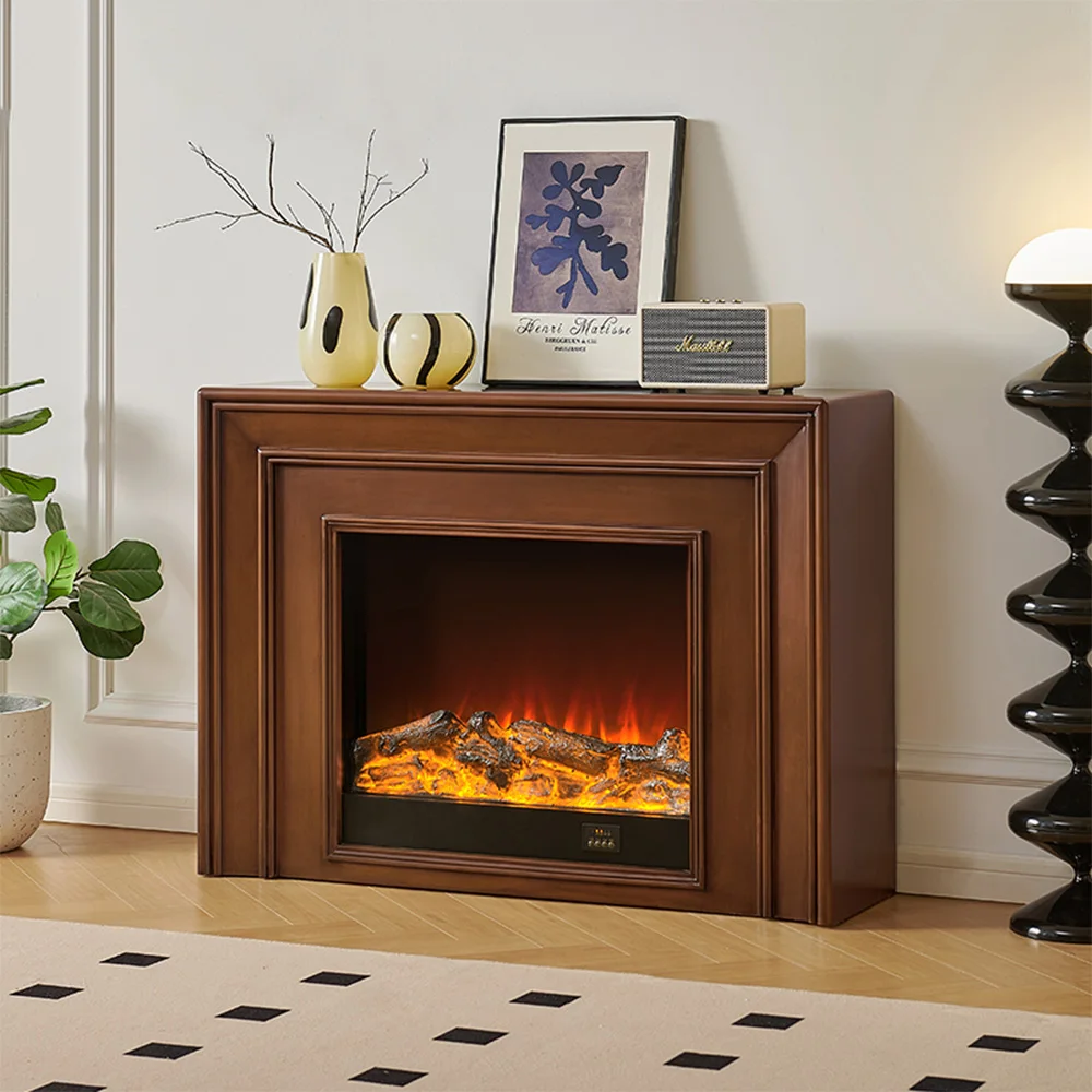 Artificial fireplace can be customized French finished fireplace ornaments 1.2 meters retro simulation fire heating fireplace