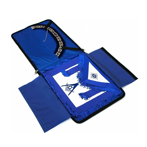 MASONIC REGALIA MASTER MASON BLUE HOUSE LODGE BLUE BACKING COLLAR + APRON + CASE Masonic Regalia Royal Arch Full dressed Apron