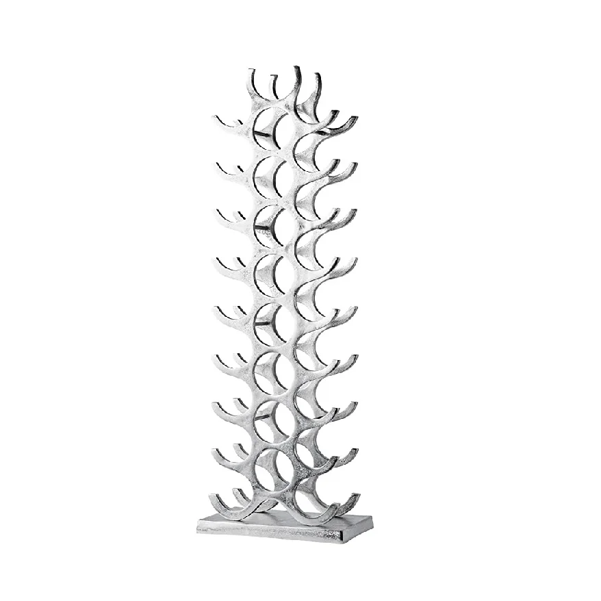 Aluminum 6 Bottles Wine Rack Barware Party Decorative Metal Bottle Stand in Modern look Handmade Wine Rack