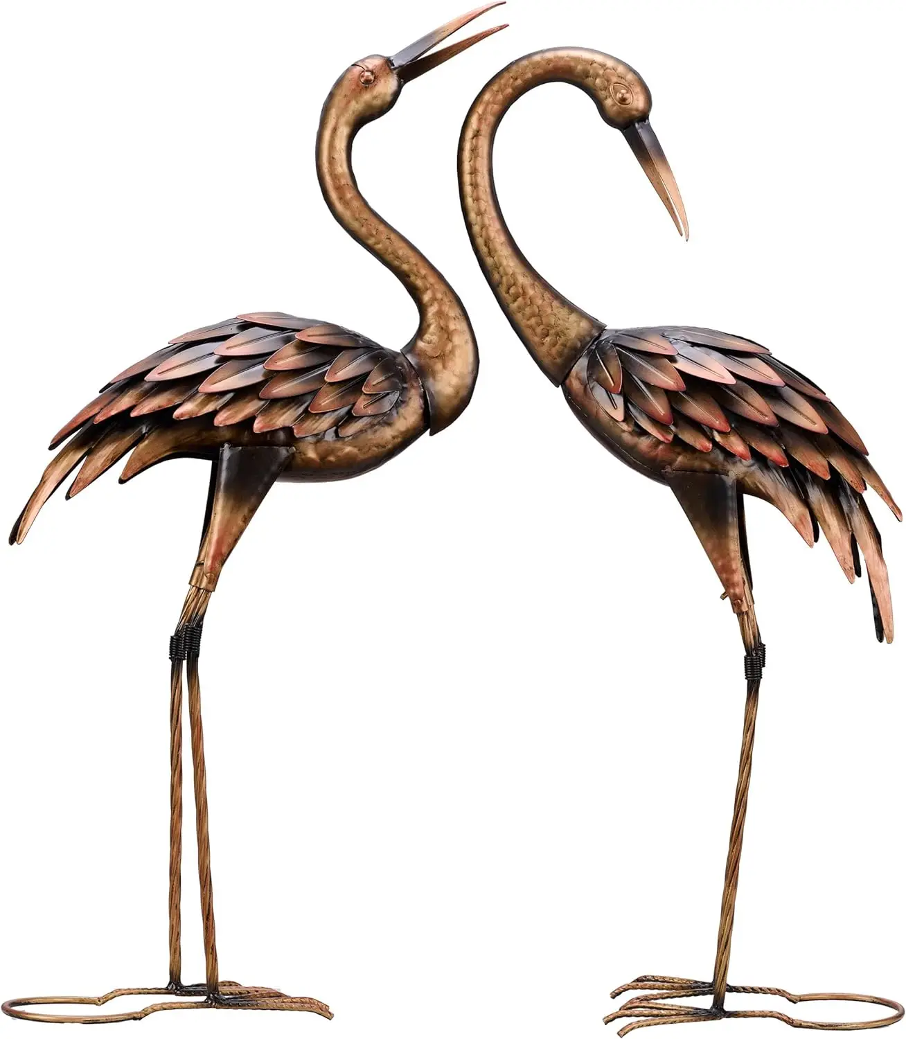 Garden decor large metal crane garden statues & sculptures for yard art lawn patio porch decoration