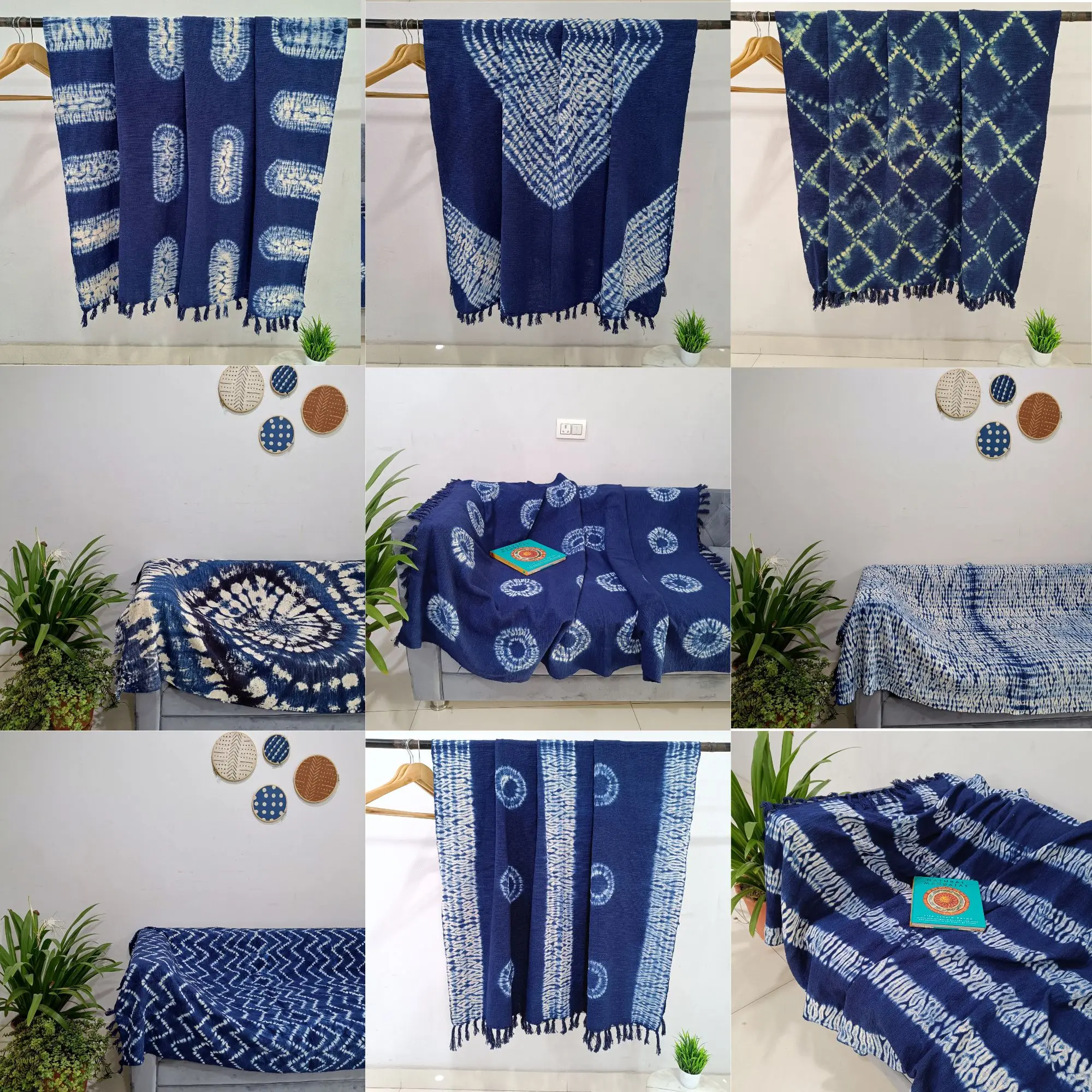 Красивое домашнее украшение ручной работы Shibori 100% натуральный цвет роскошное уличное хлопковое дорожное мягкое винтажное одеяло