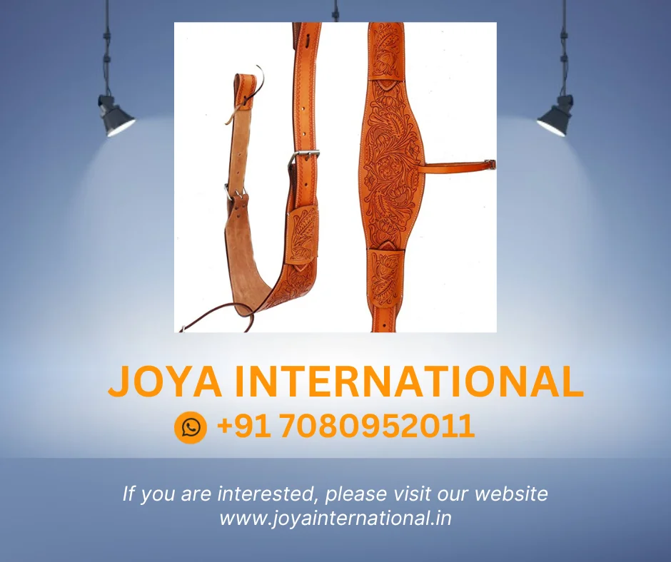 CHALLENGER Horse Western Floral Tooled Leather Rear Flank Saddle Cinch w/Billets folded