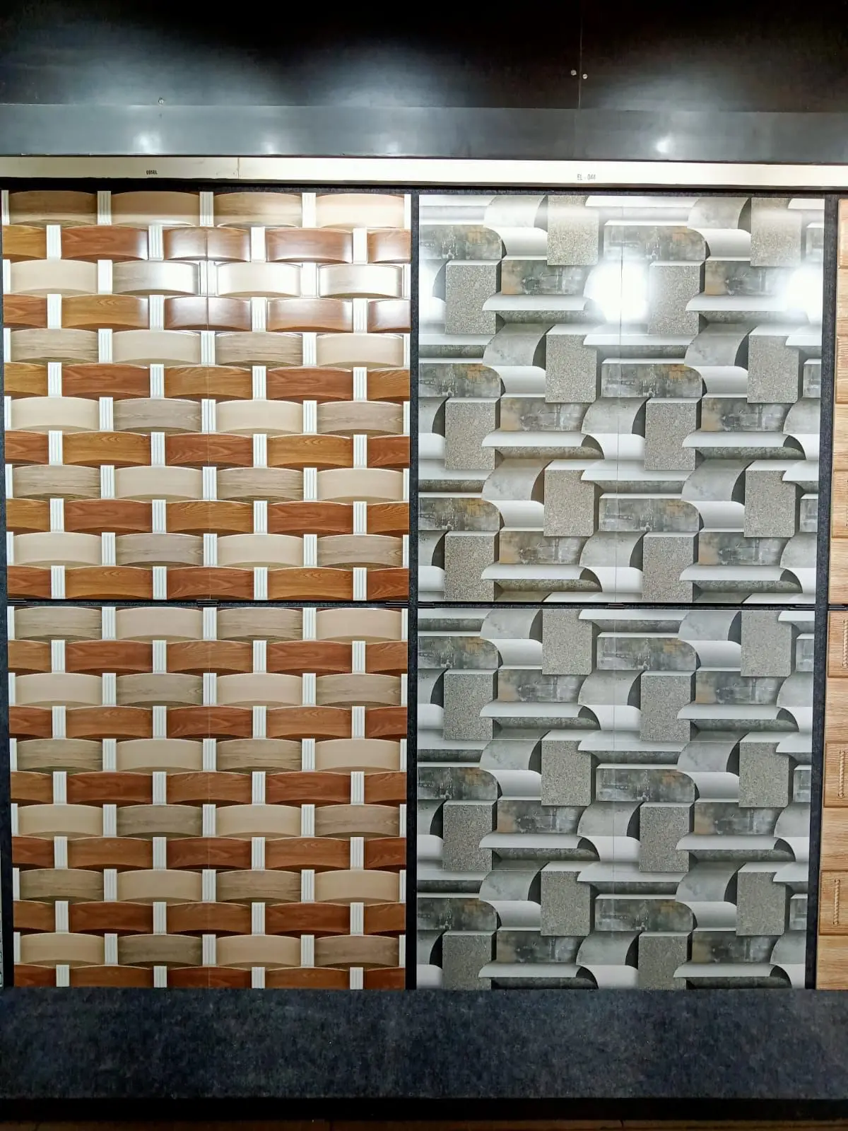 Exterior Elevation Ceramic Wall tiles Matt finish 30*60 cm Light Decor Dark combination 9 mm thickness 3D effect Made in India