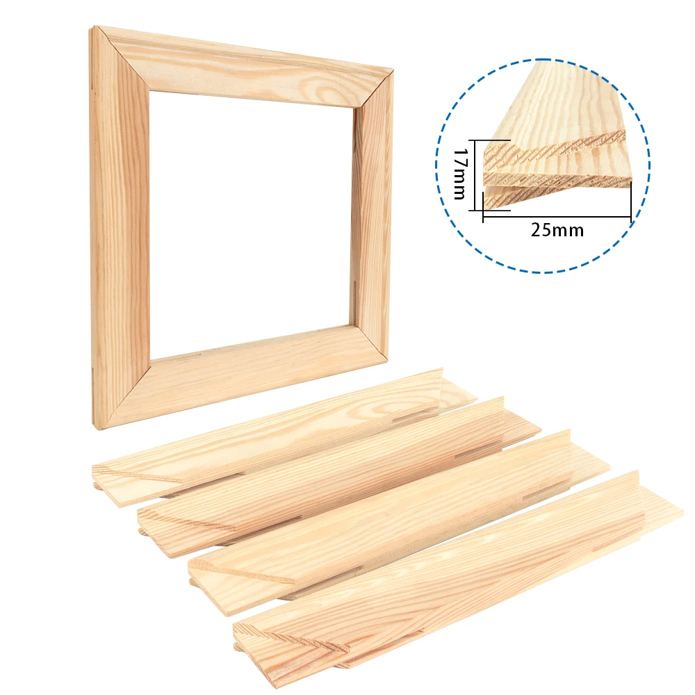 Canvas stretcher bar for wood frame 1.7x2.5cm Canvas Art Painting Frame Shaping Mixed Media DIY Canvas Frame