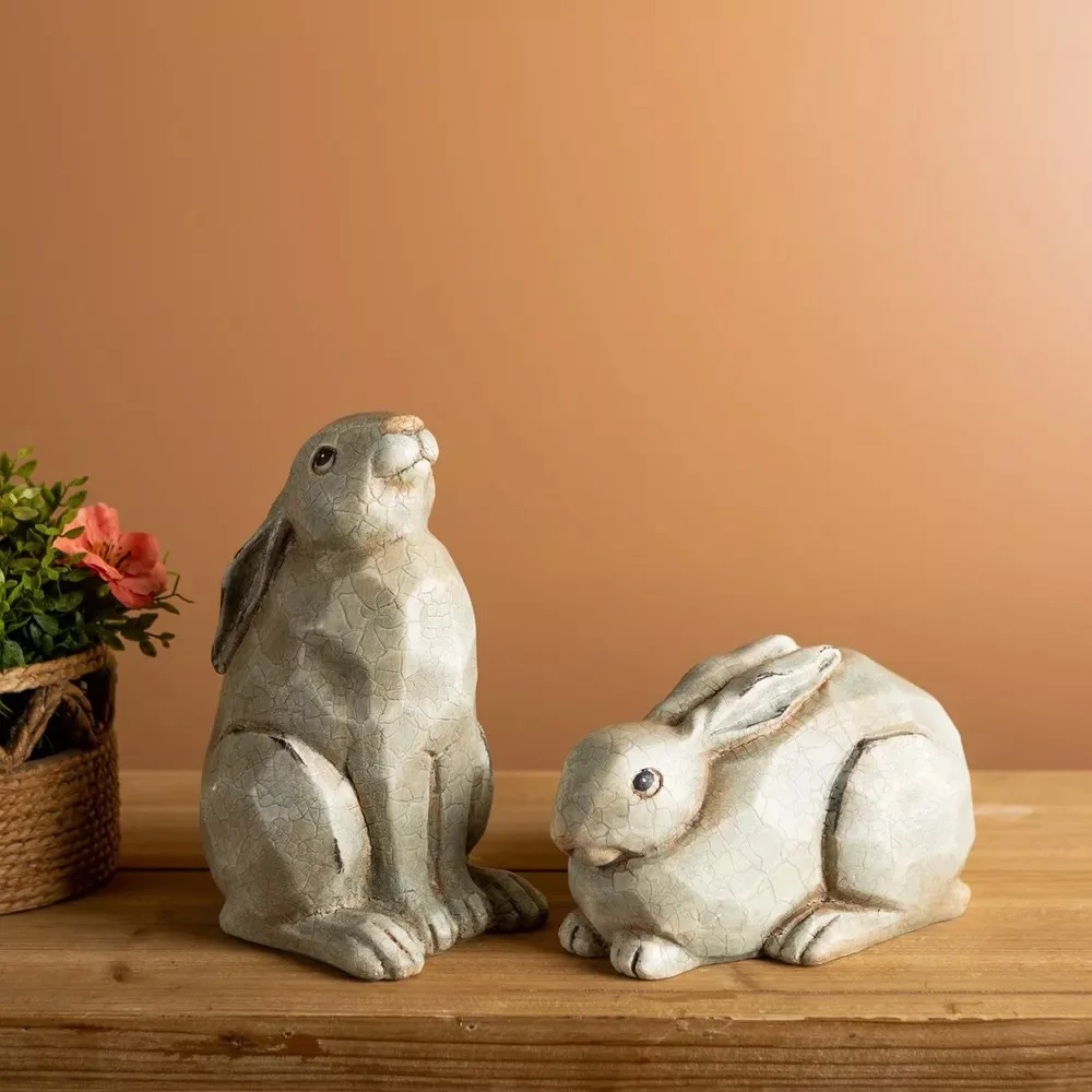 Garden Rabbit Figurine Set of 2