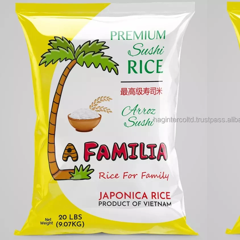 Premium Sushi Japonica rice brand La Familia bag 20 LBS White Rice Short-Grain Rice Best Quality For Sale