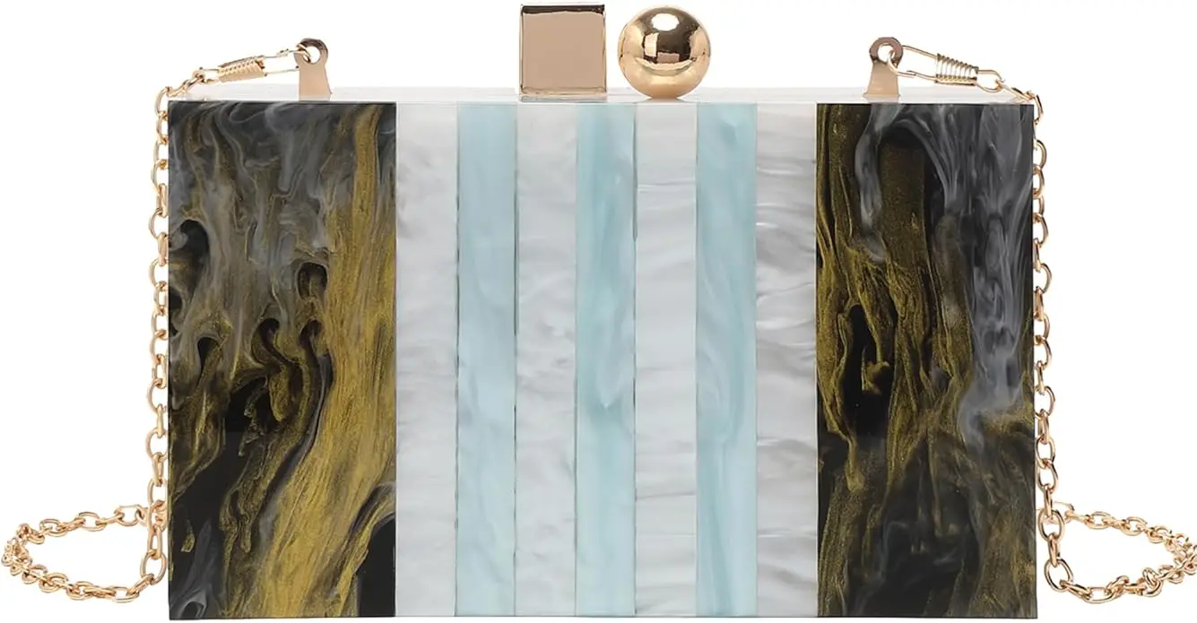Low Priced Classic Resin Evening Clutch For Formal Occasions Ladies Trendy Purse Customizable Resin Clutch For Special Events