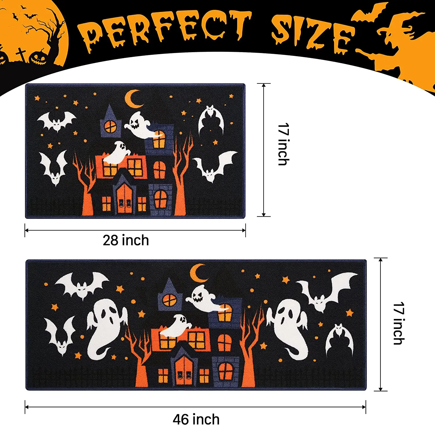 Support Dropshipping Original Design Indoor Floor Mat Set Non Slip Halloween Rug Kitchen Mats