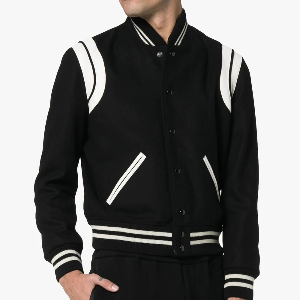 Men Letterman Jacket with Wool Body American Style baseball Jacket Unisex Fashion Color balk college jacket