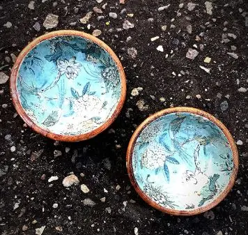 Decor Handmade Wooden Snacks and Dip Bowls - Mini Wooden Bowls for Dry Fruits, Condiments, Fruits and Veggies - Multipurpose