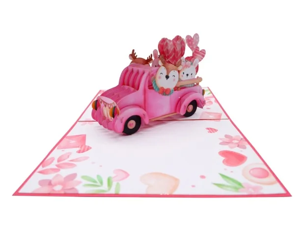 Best Choice Bunny Birthday Cute 3D Pop Up Card Custom Laser Cut Anime Art Paper Handicraft Wholesale Custom Design Top Trending